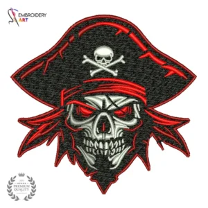 Pirate Skull Embroidery Design