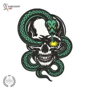 Snake Skull Embroidery Design