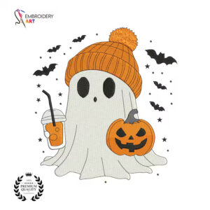 Cute Ghost Embroidery Design