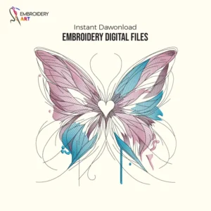 Floral Butterfly Embroidery Design